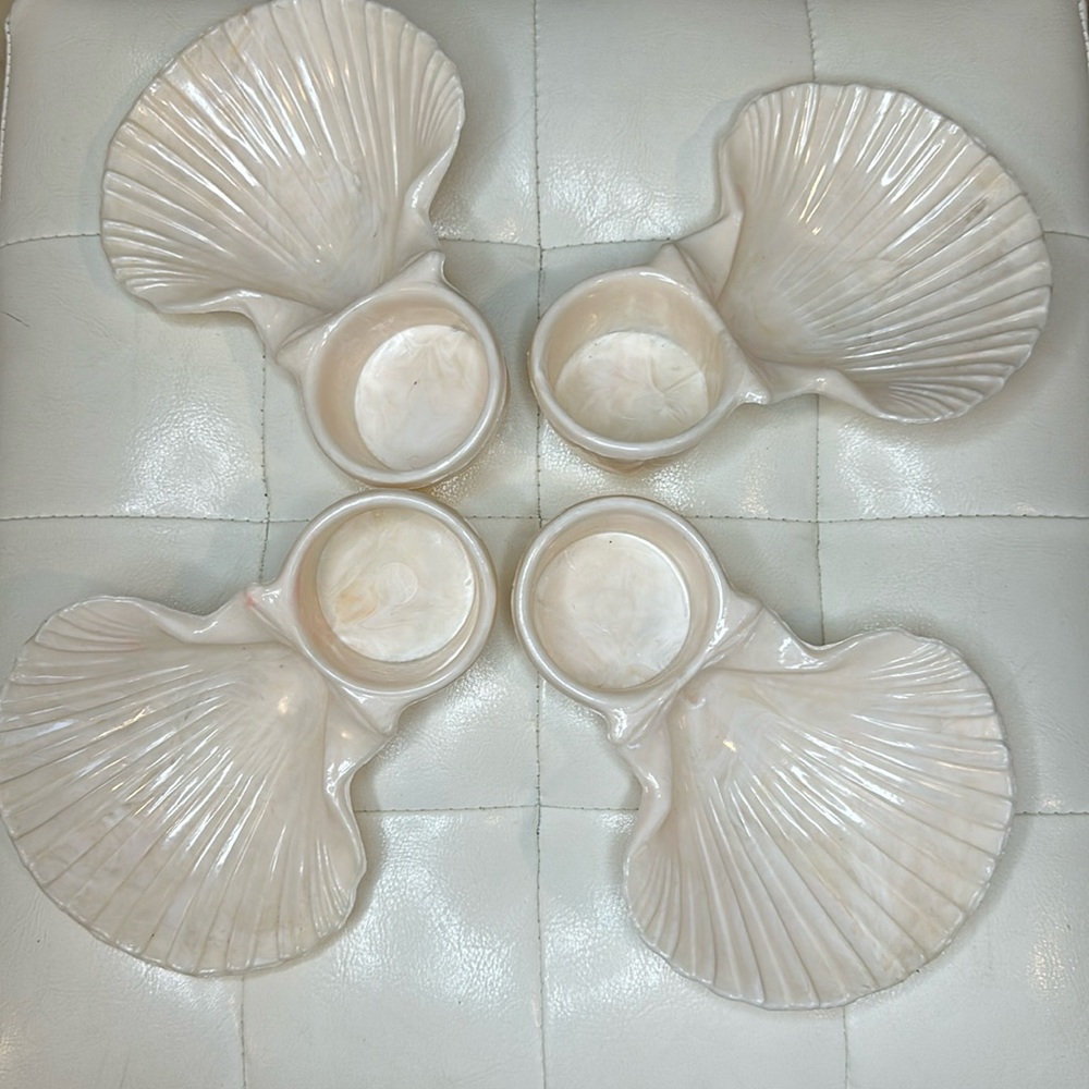 Set of Four Seashell Dishes